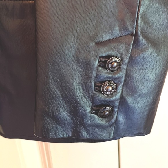 Denim and Co charcoal leather blazer - Picture 3 of 6